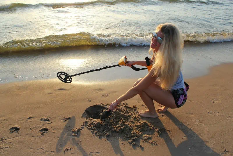 Going metal detecting on the beach is always fun can be quite rewarding.